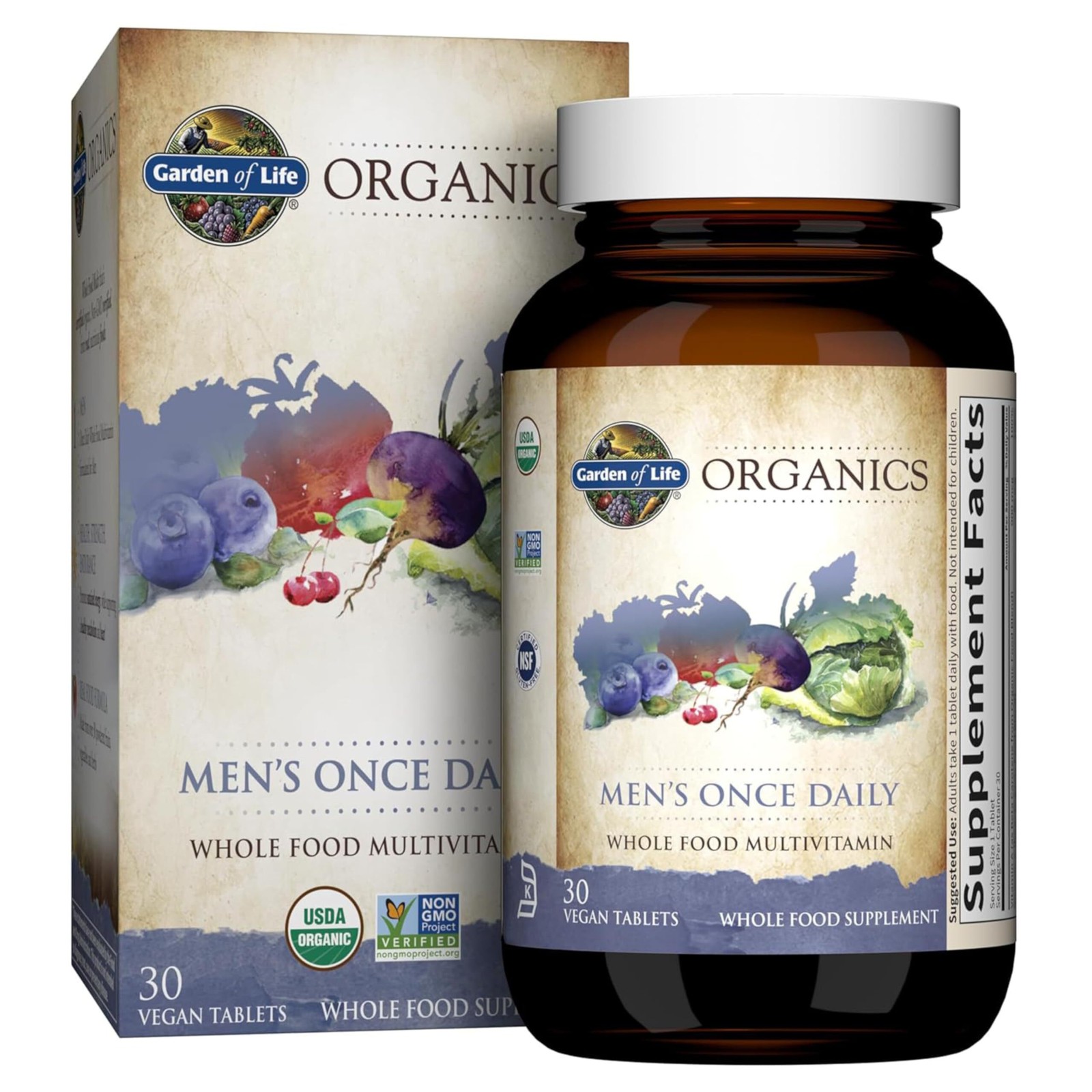 2/28 Garden of Life Once Daily Whole Food Multivitamin for Men, Organic Mens Vit