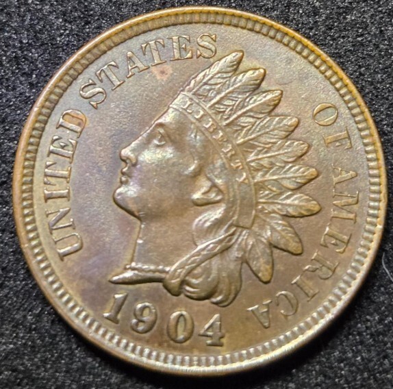 1904 Indian Head Penny Uncirculated Toned Specimen