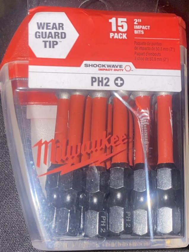 Milwaukee 48-32-5004, SHOCKWAVE 2-in. PH2 Impact Duty Screw Driver Bits (15-Pk)