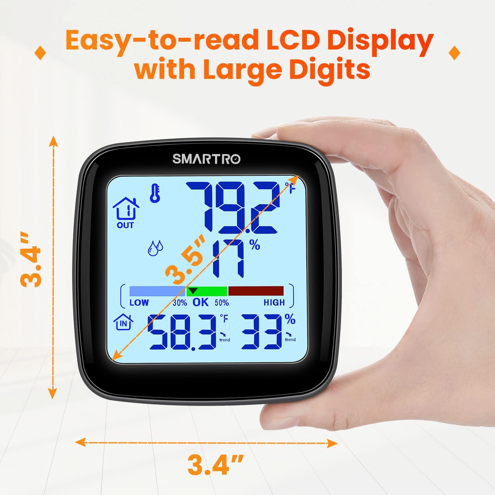 SC92 Professional Digital Wireless Indoor Outdoor Thermometer