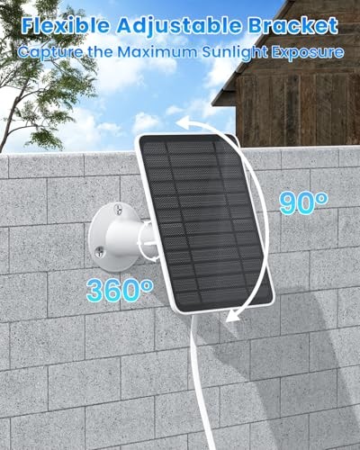 5W Solar Panel for Ring Camera, Solar Panel Charger Compatible for Ring-3 Pack