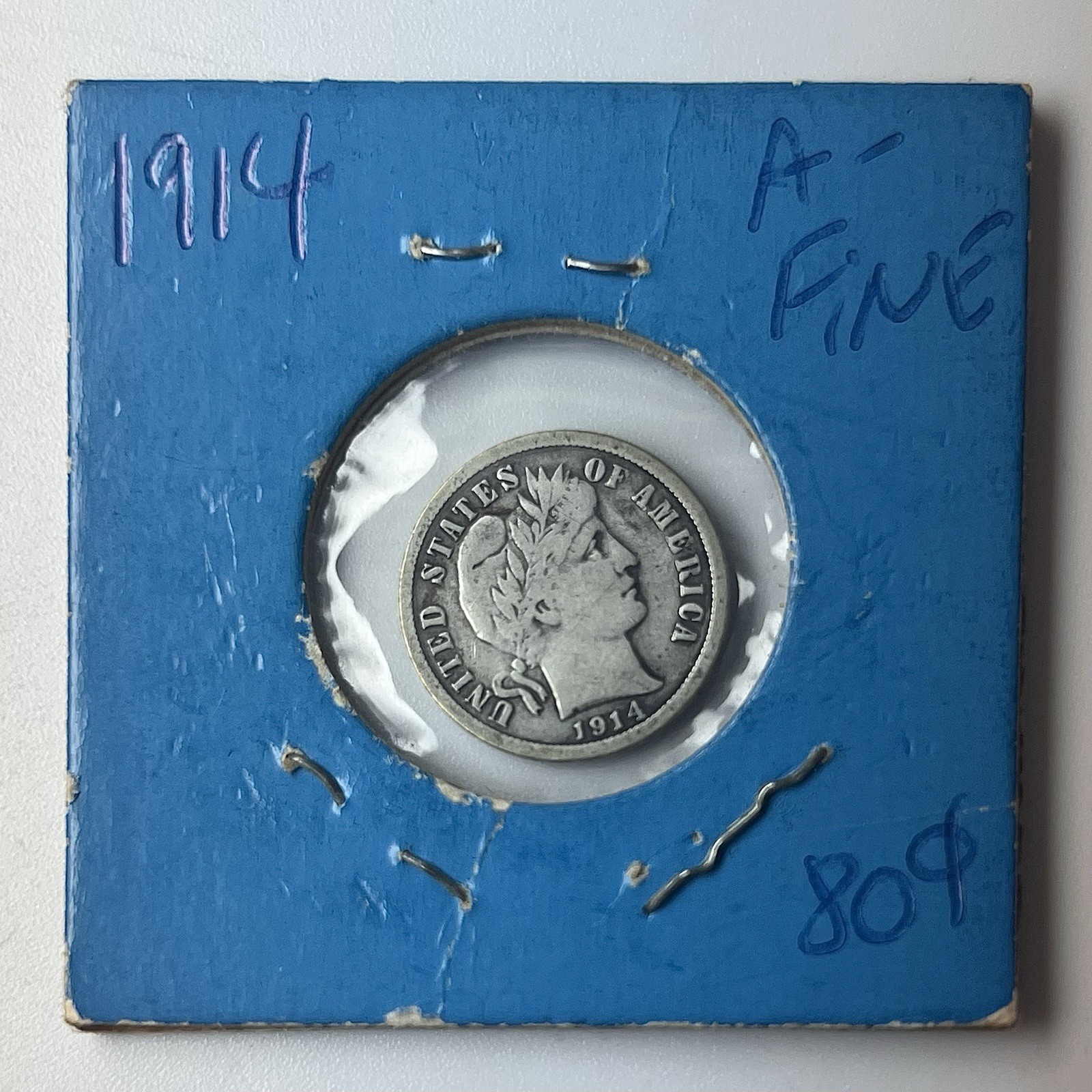 1914-P Barber Dime 10C Fine Condition Great Look 90% Silver