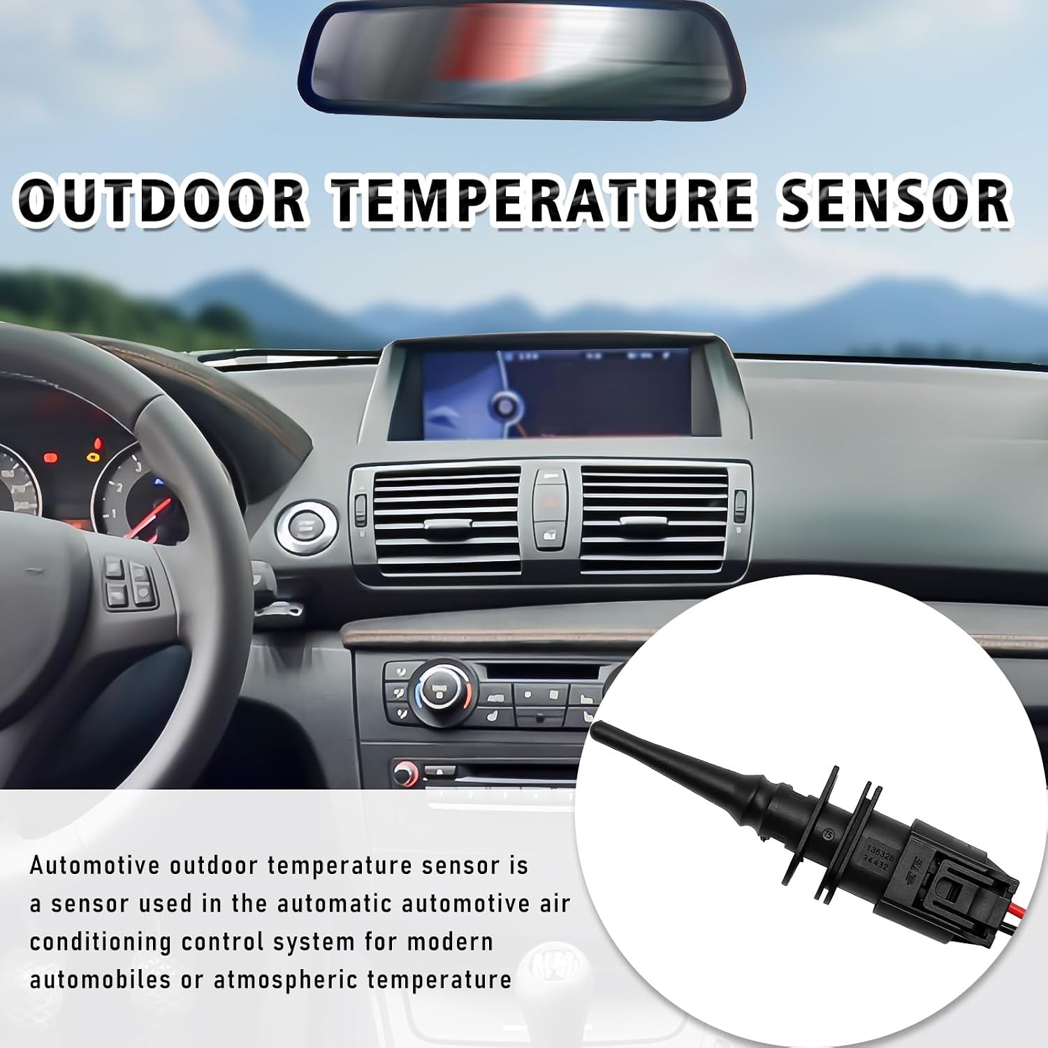 Outside Ambient Air Temperature Sensor Connector Pigtail Plug Compatible