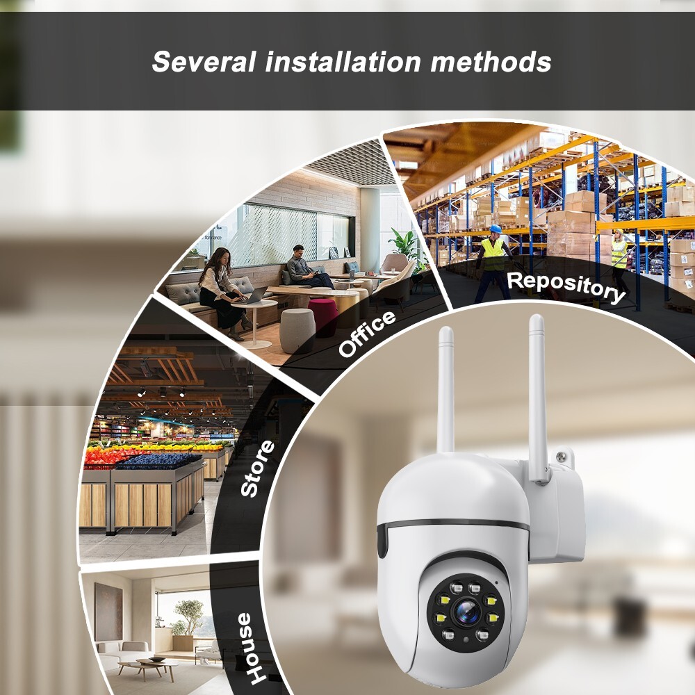5PCS PTZ Wireless WIFI Security Camera 5MP Home System Color Night Vision