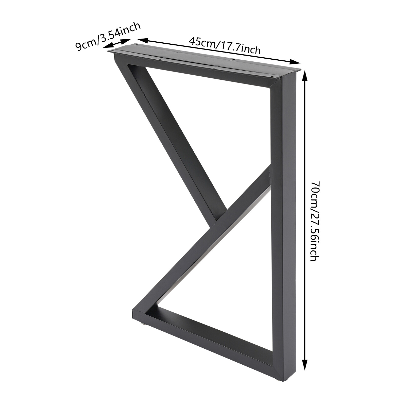 2pcs Metal Furniture Legs, Industrial Metal Table Legs, Black Furniture Legs