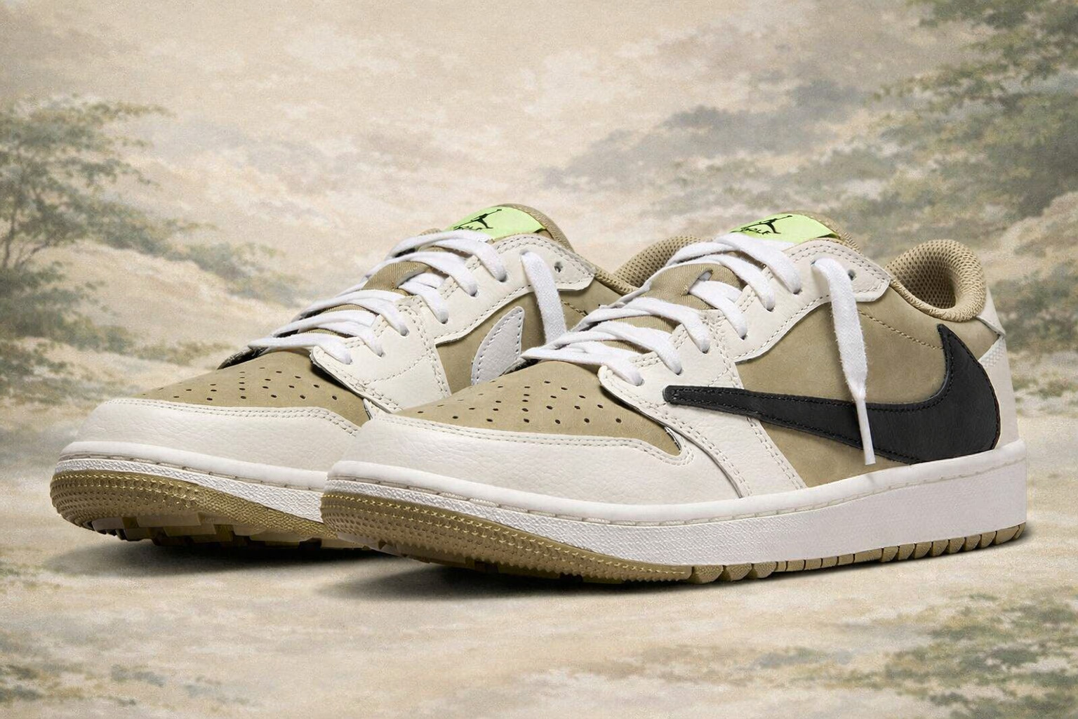 MEN Travis Sc0tt x Jordan 1 Low Top Golf "Neutral Olive" - All Size US 7-12