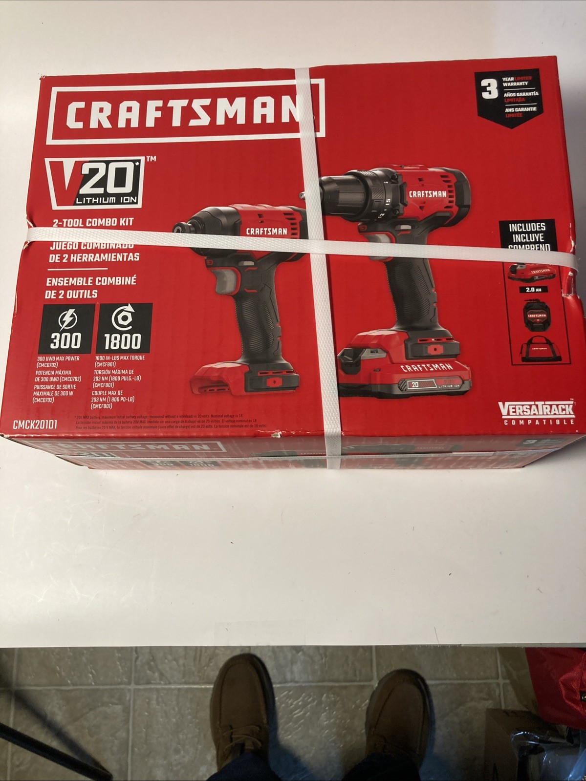 Craftsman V20 Lithium-Ion Cordless Drill and Impact Driver Combo Kit CMCK201D1