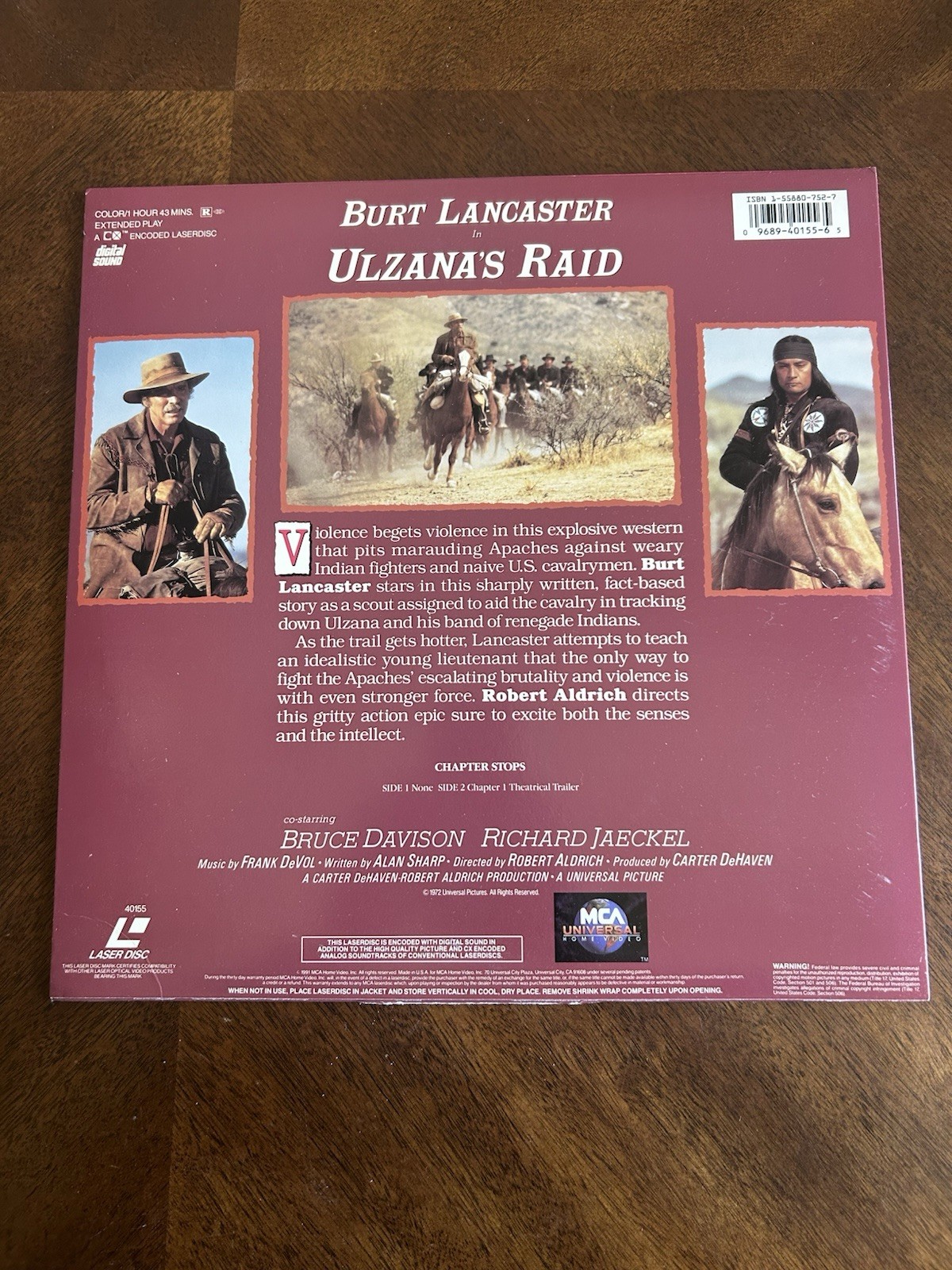 ULZANA'S RAID Laserdisc LD EXCELLENT CONDITION RARE GREAT FILM BURT LANCASTER (2