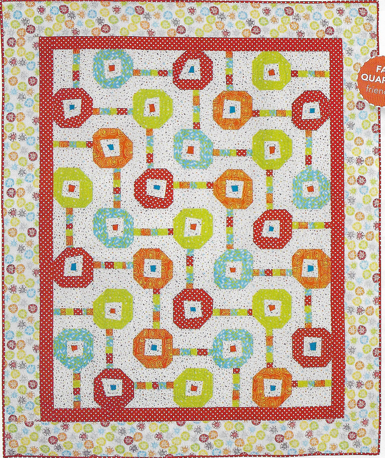 Fruit Bowl Bullseye Quilt quilting pattern instructions