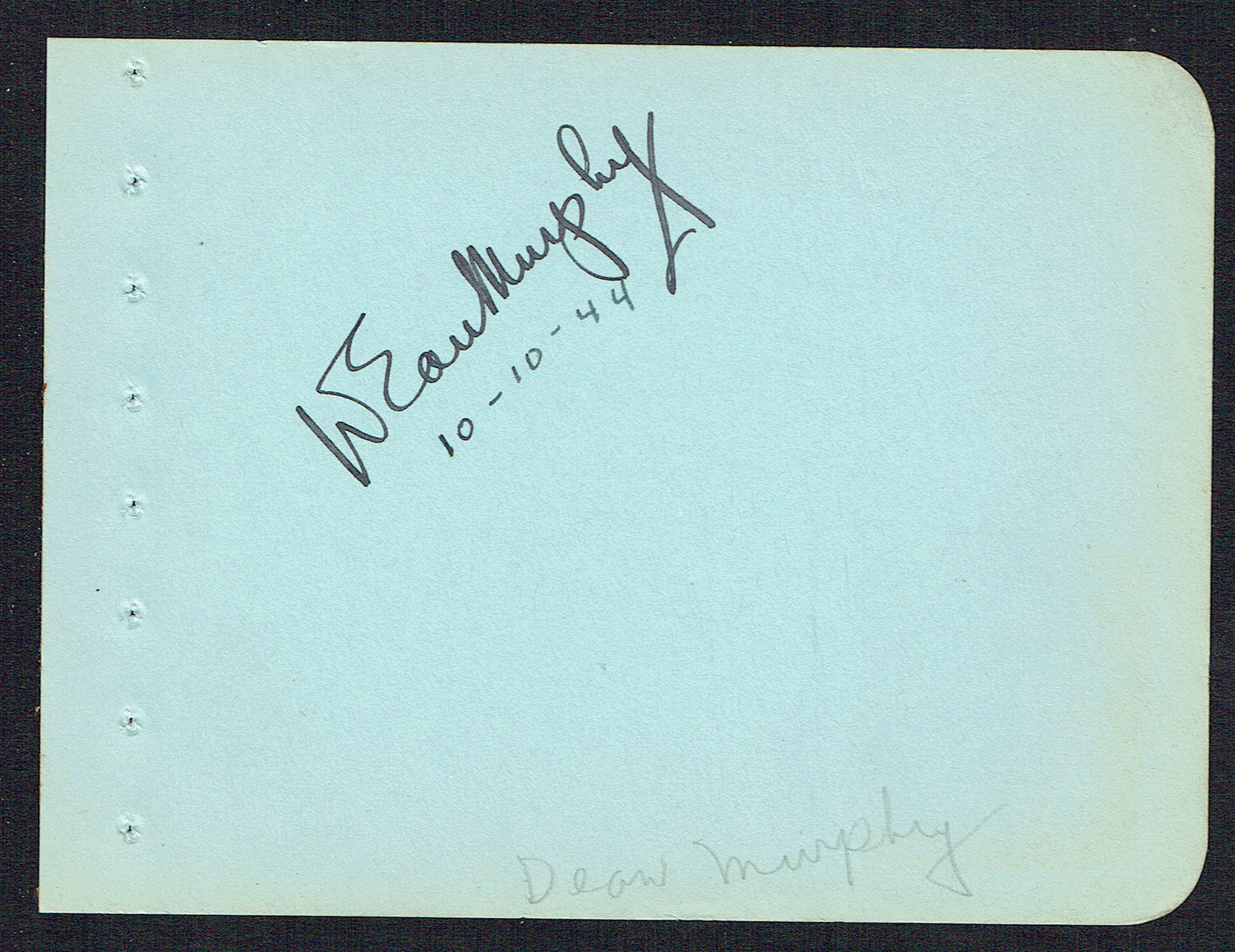Dean Murphy signed autograph 4x5 Album Page Actor: Star of the Family (1950)