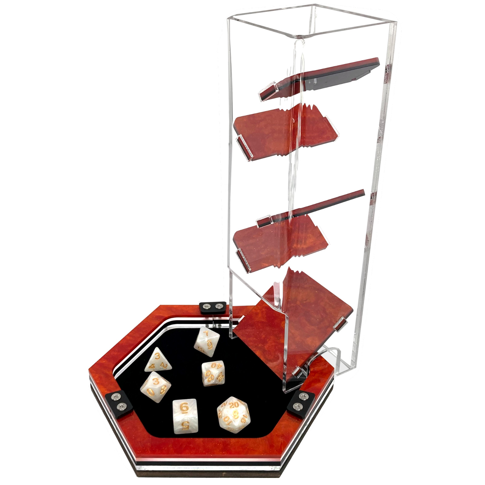C4Labs Colour Lux Mini Hexagon Dice Tray and Dice Tower Set