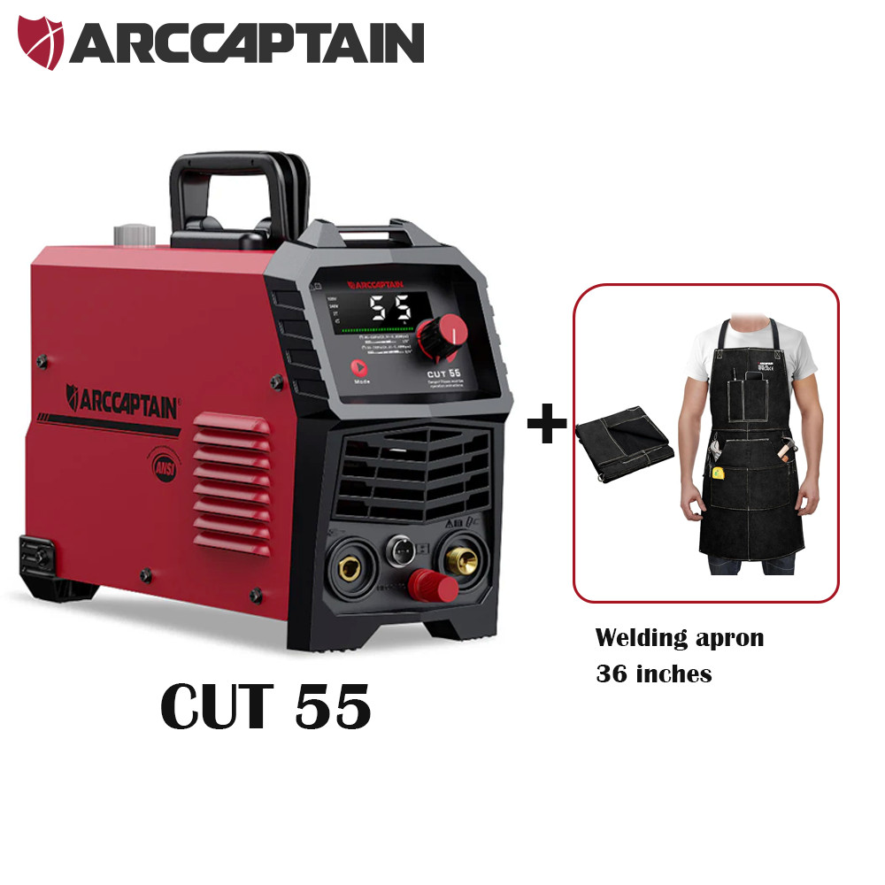 ARCCAPTAIN 55A Plasma Cutter Non-Touch Pilot ARC HF Air with Welding apron