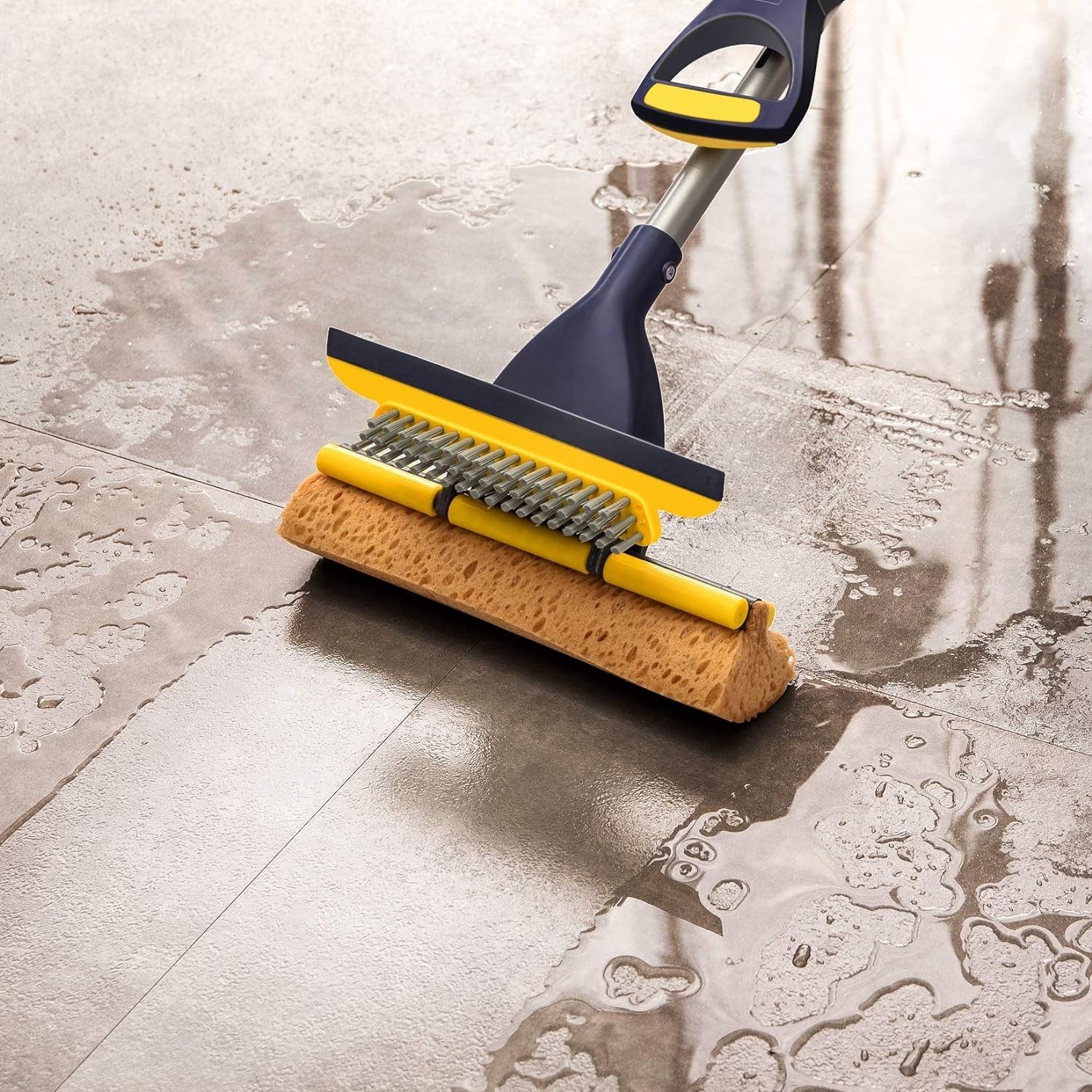 Honeycomb Sponge Mop for Easy Cleaning - Adjustable