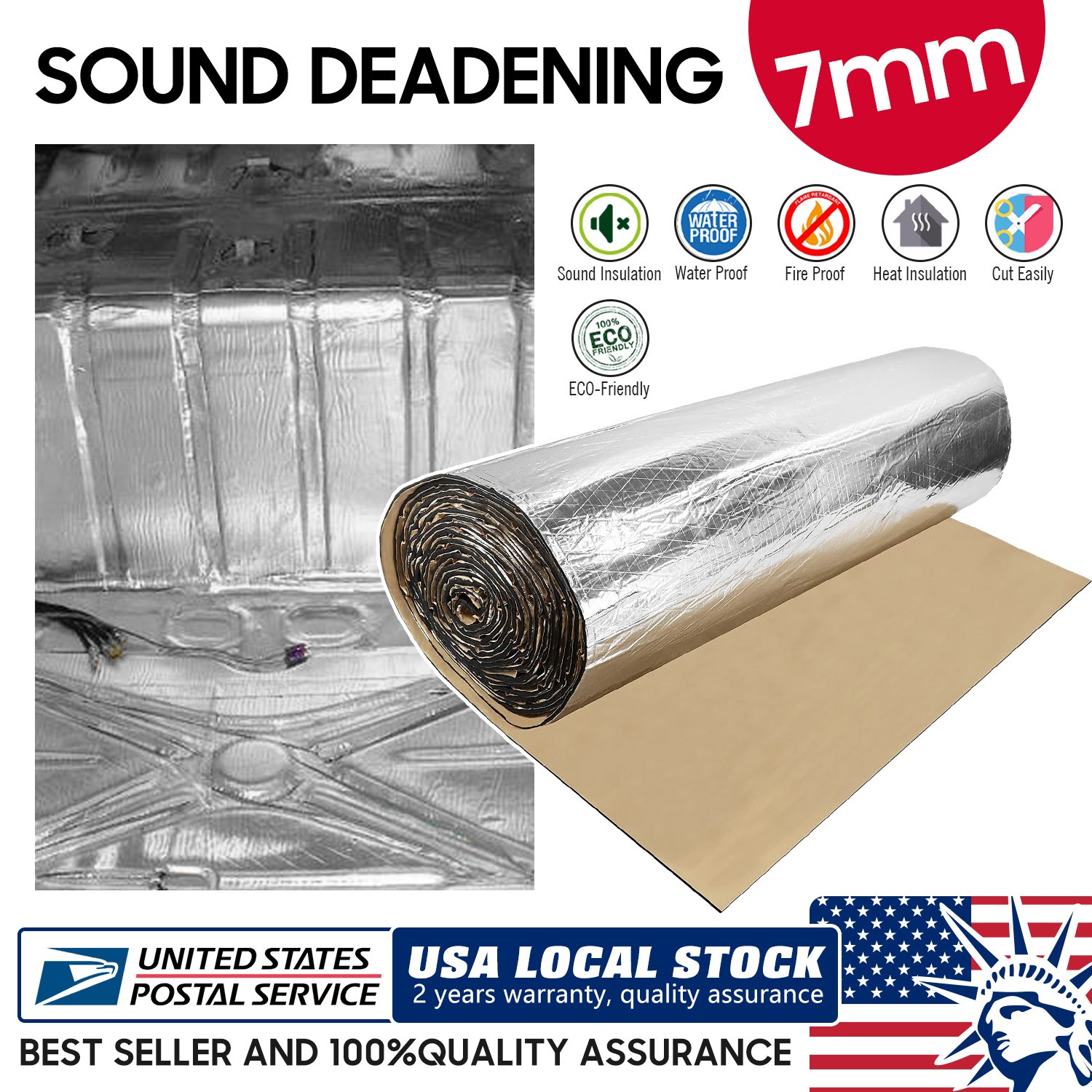 For Inner wall of ventilation duct Sound Deadener shock absorption Mat 3.4sqm