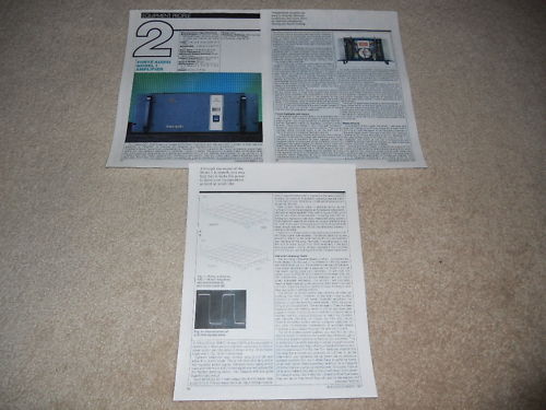 Forte Audio Model 1 Amplifier Review, 3 pg, 1987, Specs