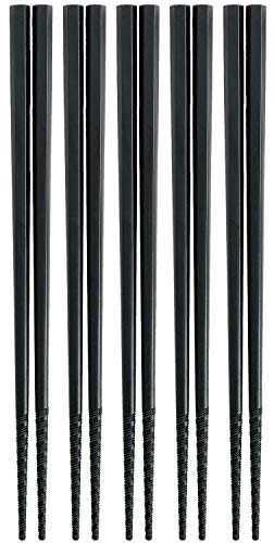 Asahi Industry Tornado Chopsticks Black 22.5cm Set of 5 Japan PM-377