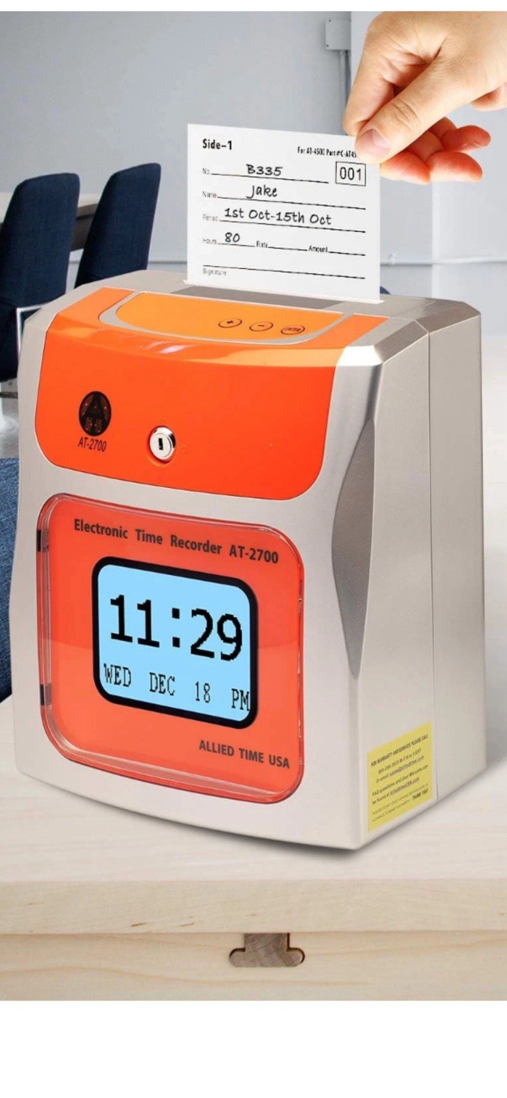 ALLIED TIME USA  AT-2700 TIME RECORDER