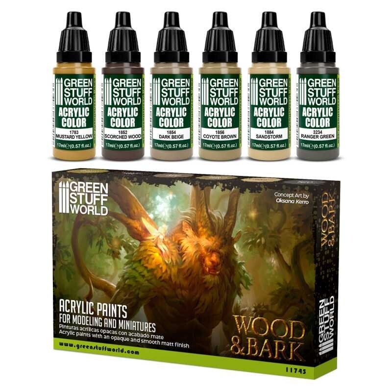 Paint Set - WOOD n BARK - Acrylics Airbrush Brush Model Models Dioramas
