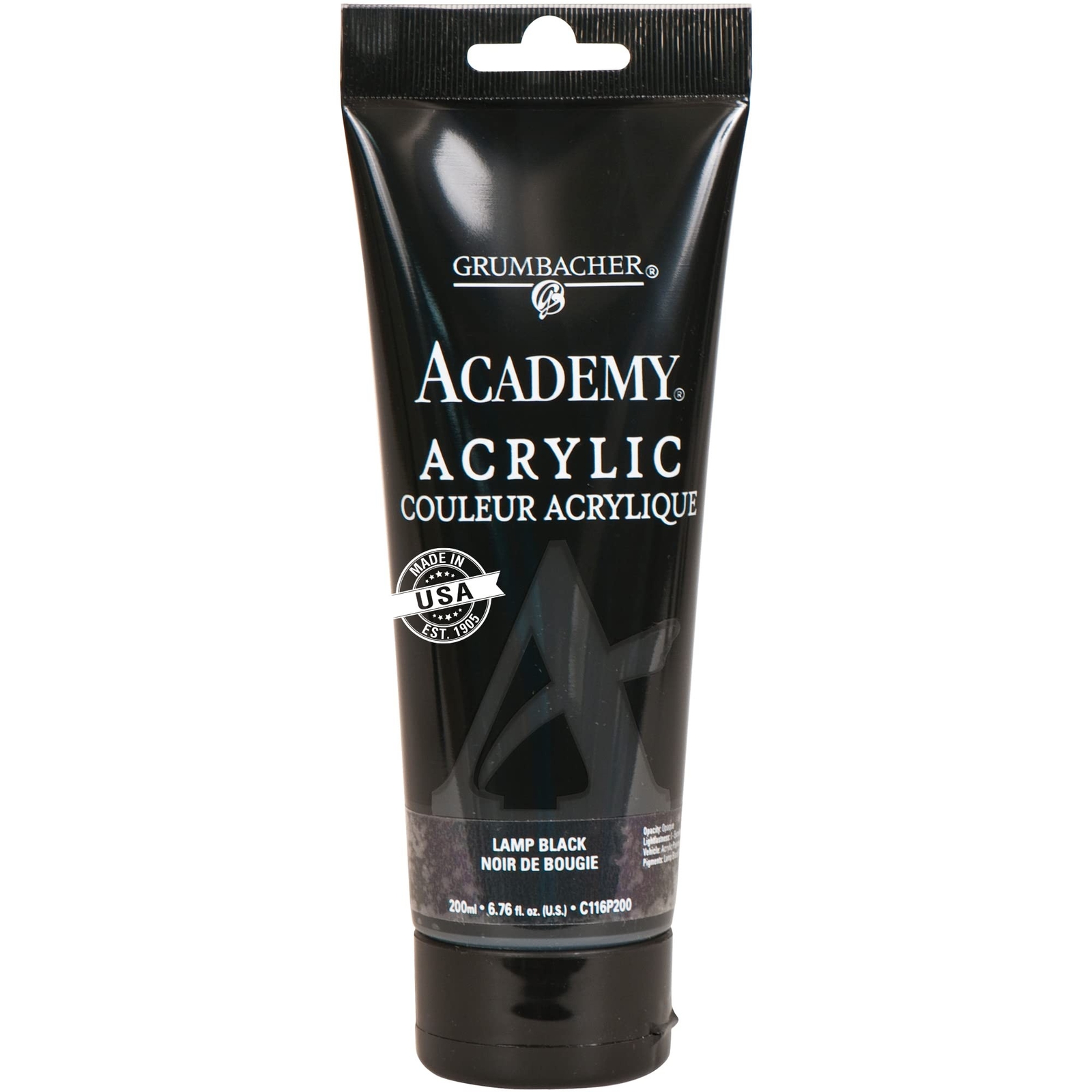 Grumbacher Academy Acrylic Paint, Gloss, 200ml/6.76 oz. Plastic Tube, Lamp Bl...