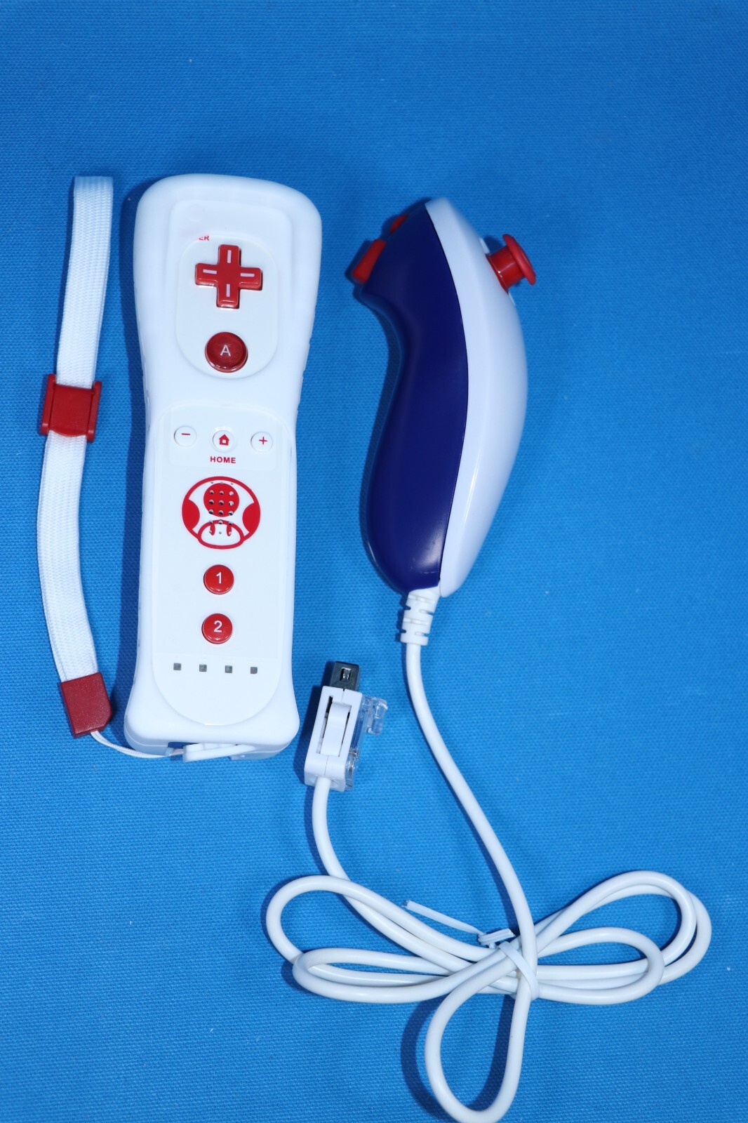 CONTROLLER AND NUNCHUCK for NINTENDO WII WII U WITH MOTION PLUS TOAD DESIGN NEW