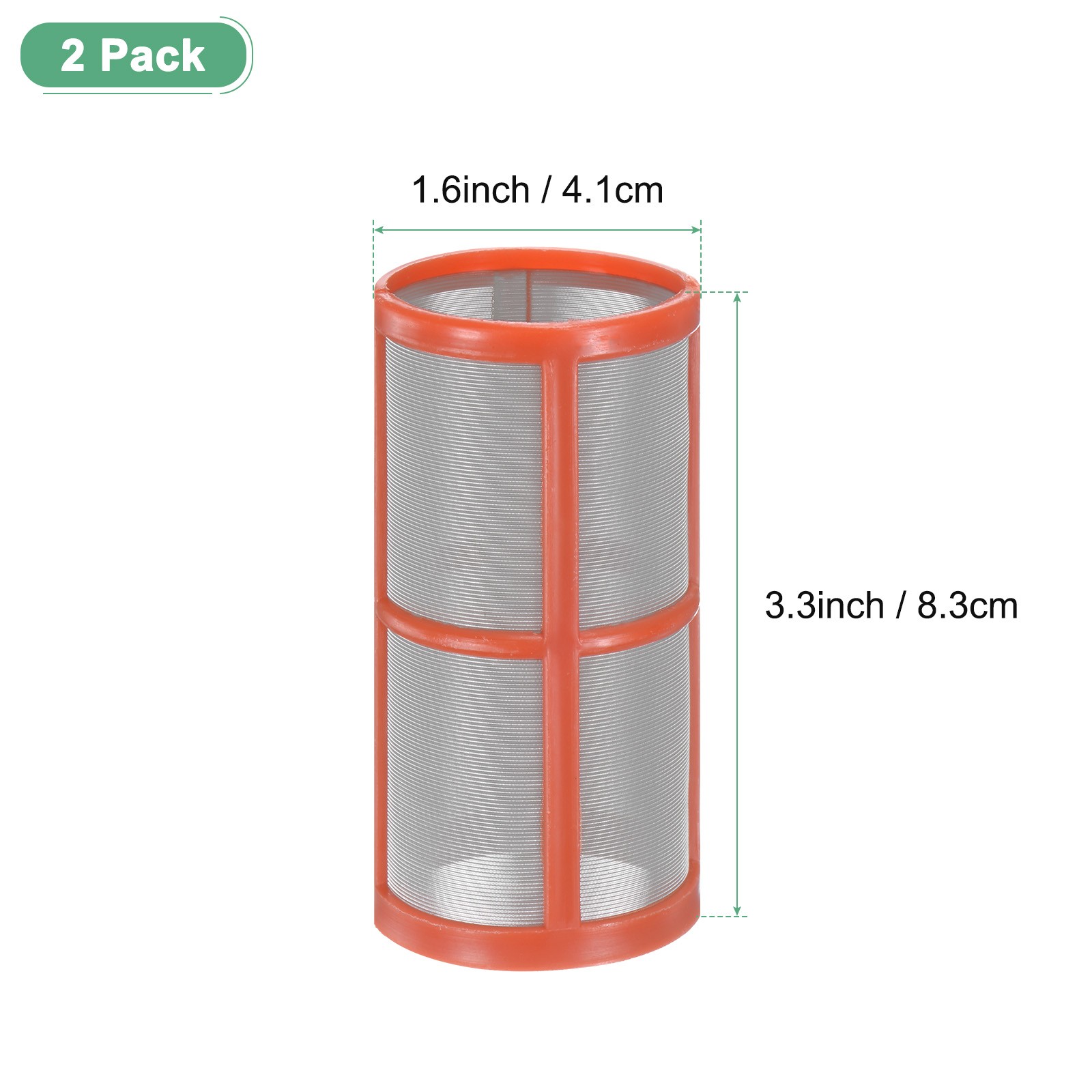 2-Pack 200 Mesh Reusable Stainless Steel Filter Screen for t Strainer [Red]