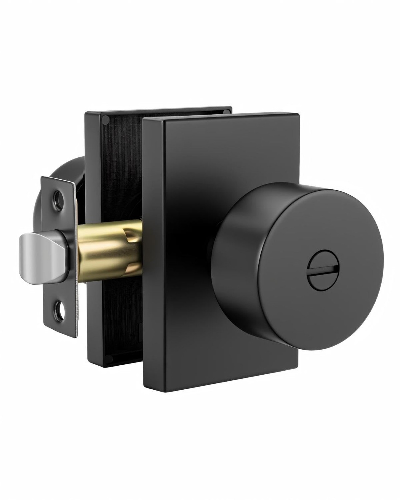 Matte Black Door Knob Interior Privacy, Zinc-Alloy Interior Door Knob, Heavy ...