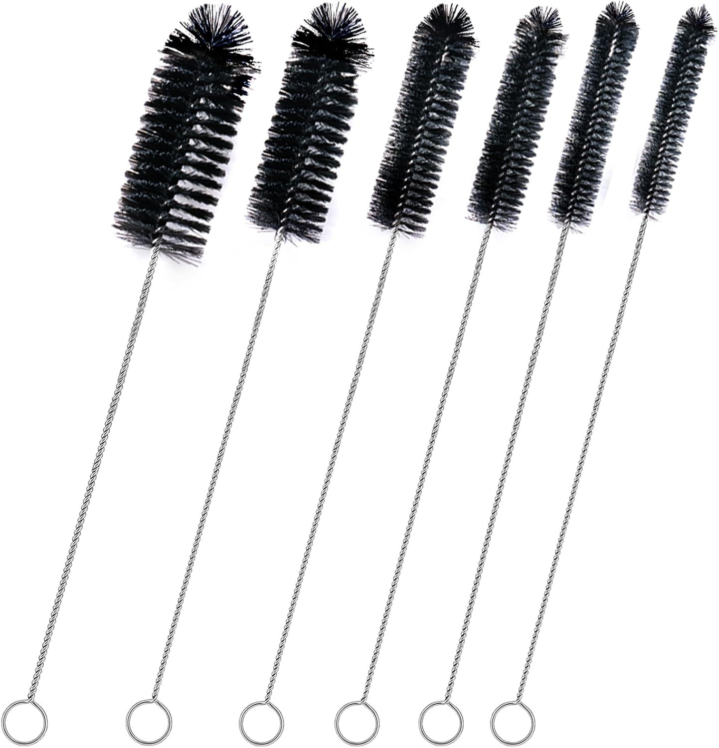 Brush Family Straw Cleaner Brush Set,6 Piece 12" Long Pipe Tube Bottle Brushes f