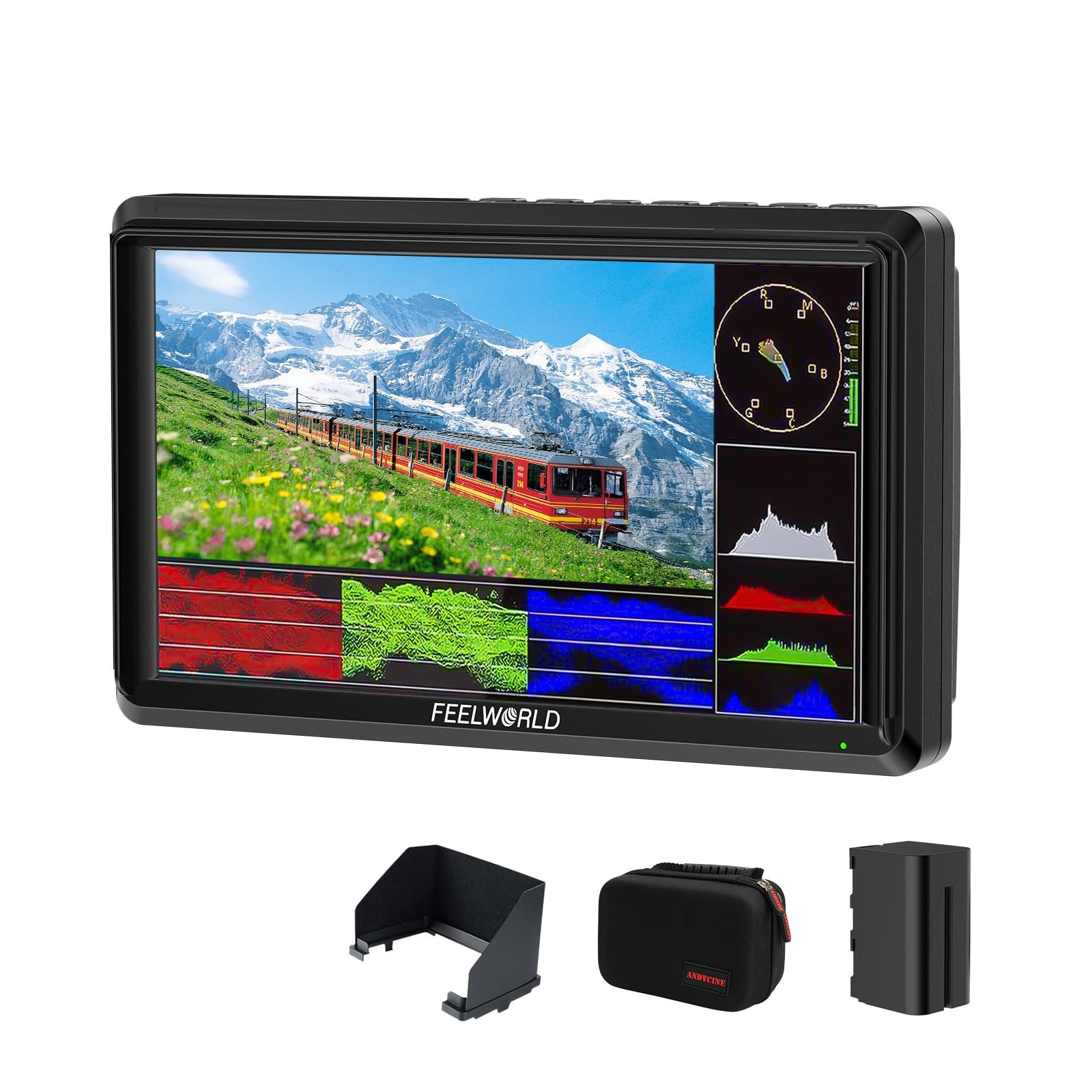 FEELWORLD S55E 5.5Inch Camera DSLR Field Monitor Custom 3D LUT Black/Silver