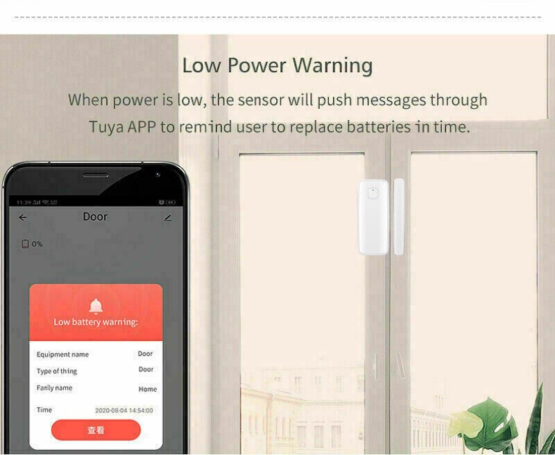 C06 TUYA APP WiFi Door Window Sensor Open/Close Burglar Alarm Security Detector