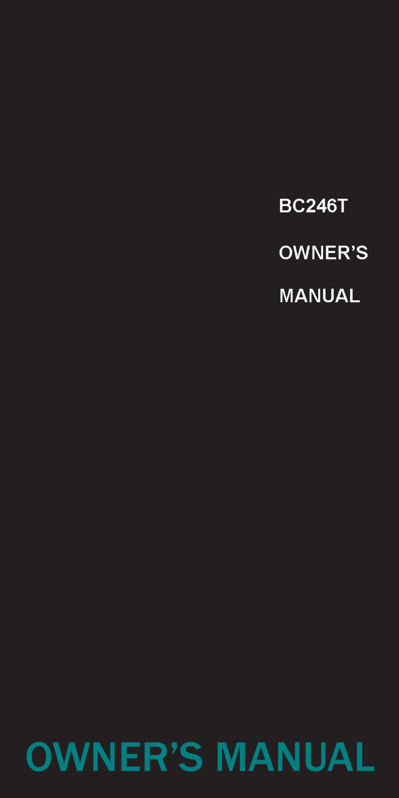 Uniden BC246T Instructions Operating Manual User Guide COIL BOUND