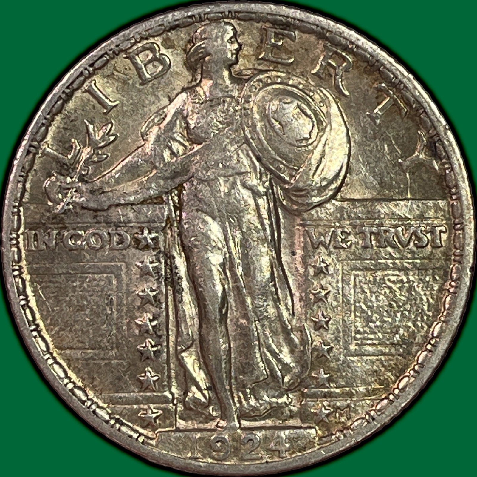 1924 Standing Liberty Quarter Almost Uncirculated AU Coin #44410