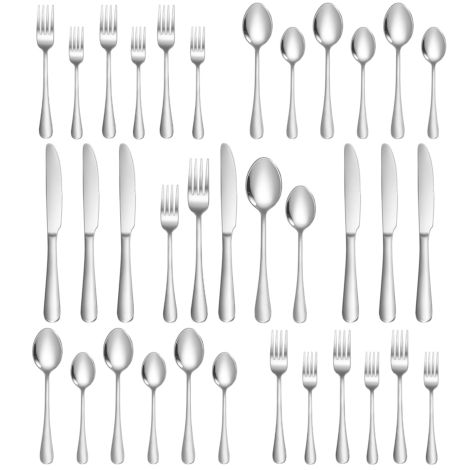 Lazycorner Silverware Set 30 Piece Stainless Steel Flatware Set Silverware Ut...