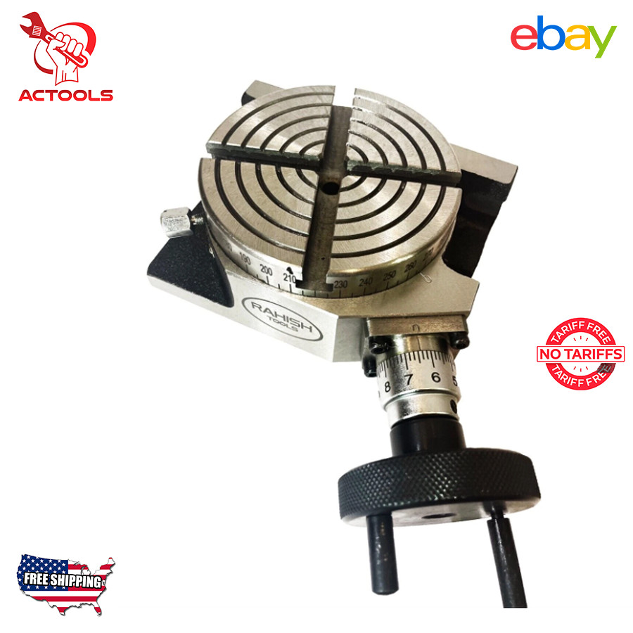 New Rotary Table 4" Inch 100 mm H V 4 Slots for Milling Machine inches  USA