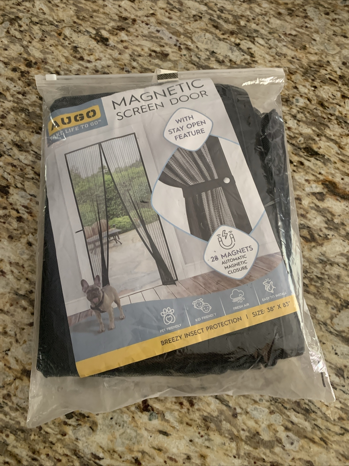 AUGO MAGNETIC SCREEN DOOR W/ STAY OPEN FEATURE 38" X 83"