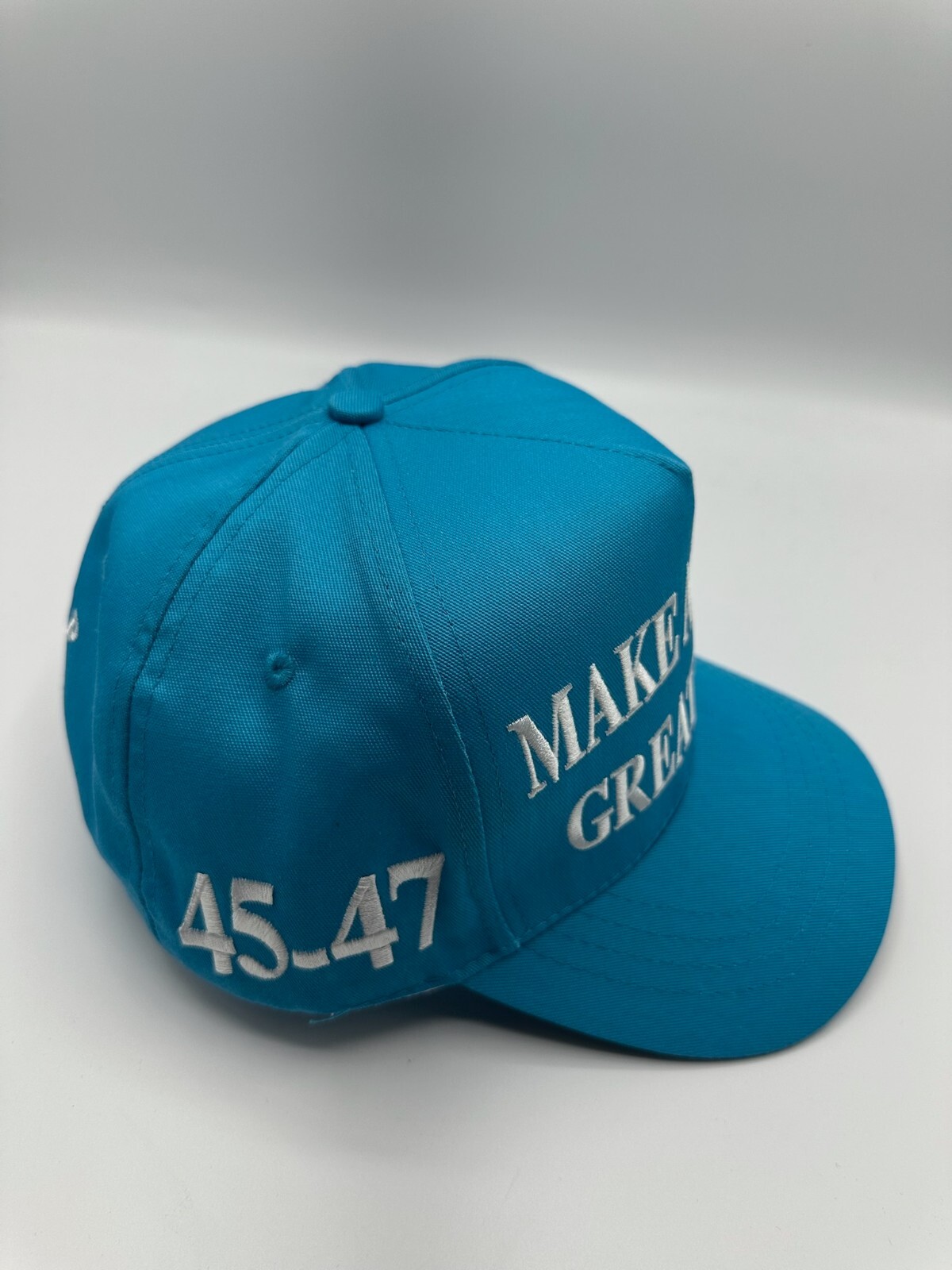 Authentic Cali-Fame MAGA 45-47 Trump Blue Made In America Trucker Hat One Size
