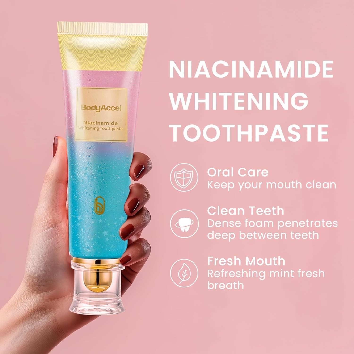 BodyAccel Niacinamide Whitening Toothpaste 3.5 oz Sealed