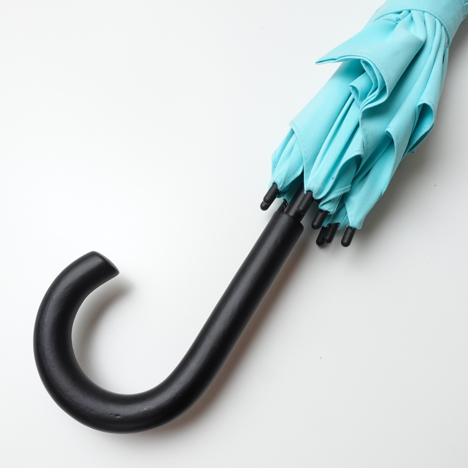 Rare Tiffany & Co 40” Umbrella Long Black Plastic Handle Fully Automatic Staff