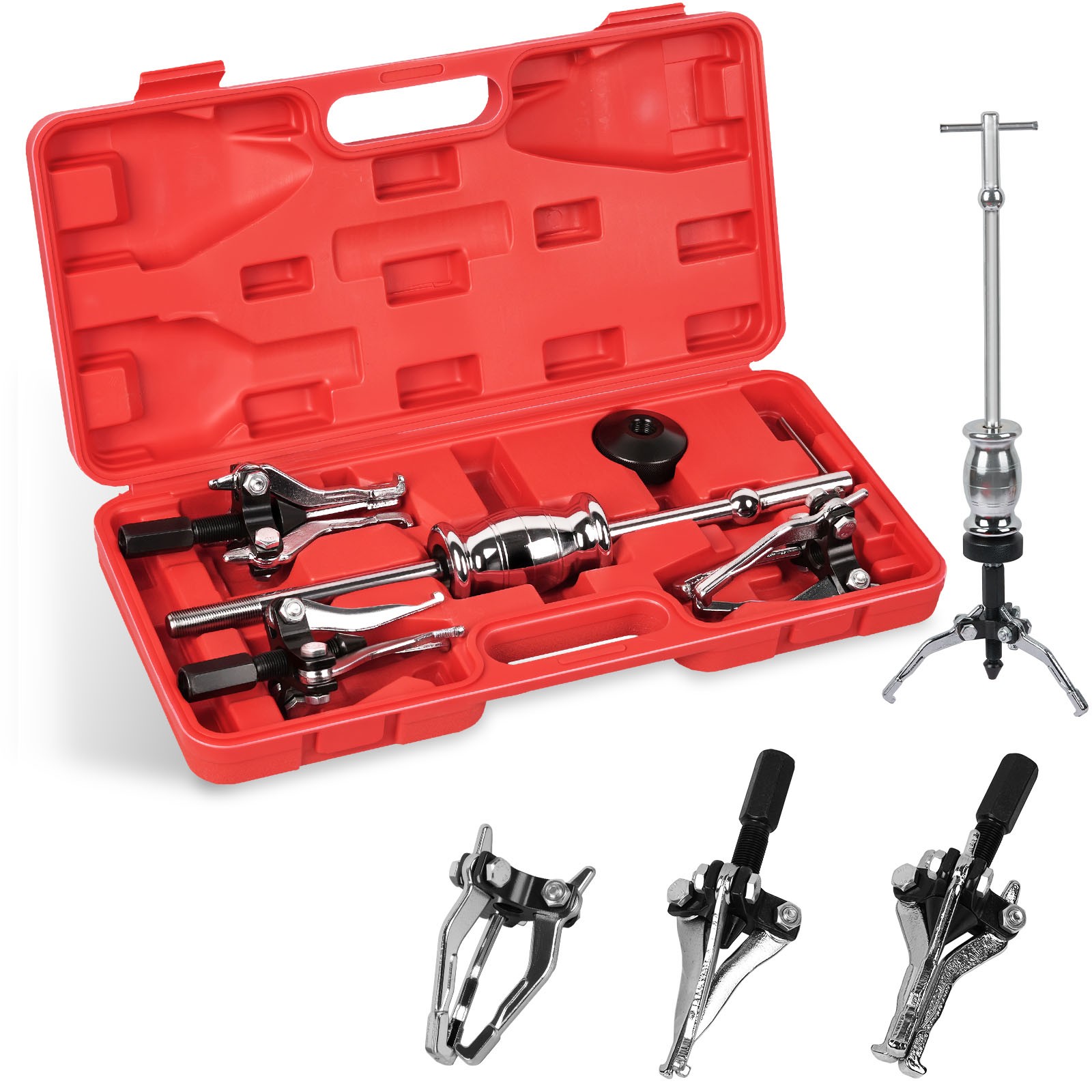 5pcs Carbon Steel Internal External Bearing Puller Slide HammerRemoval Tool Set