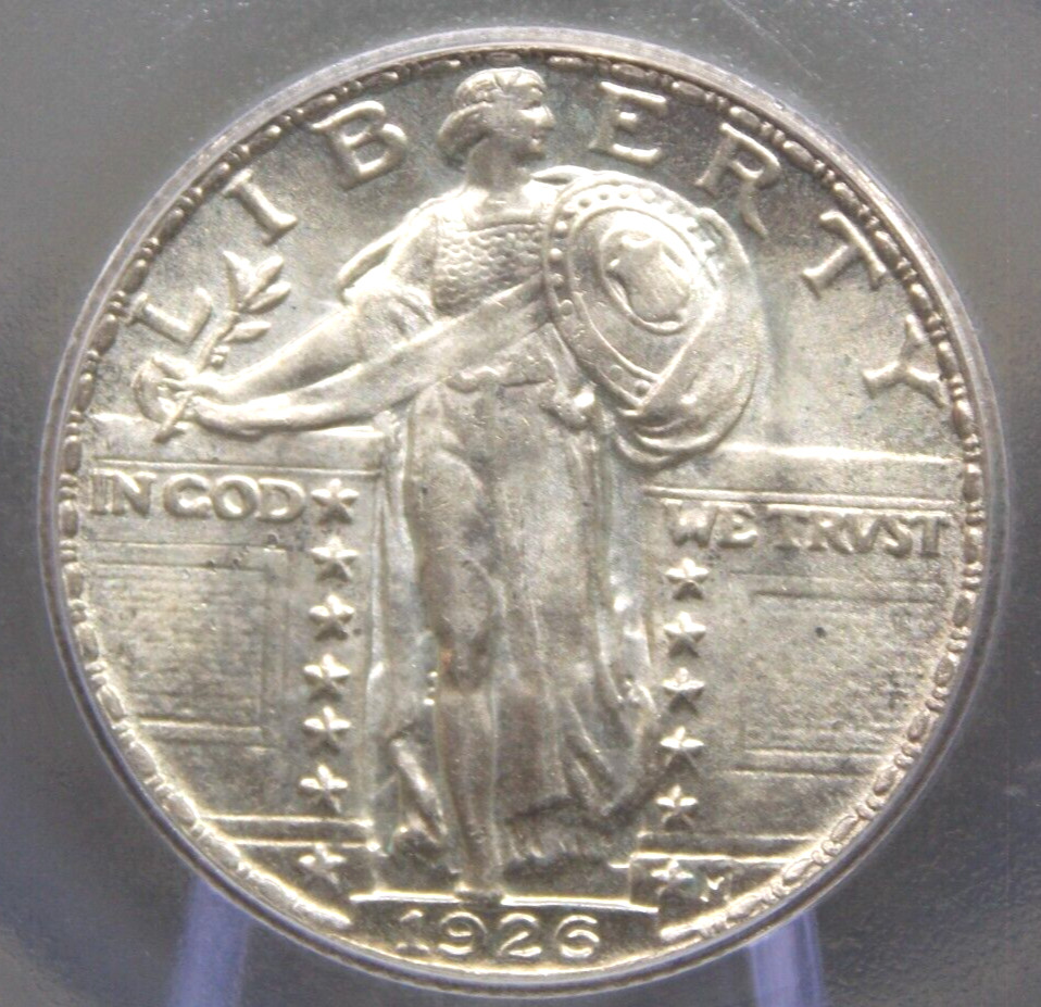 1926 "P" Standing Liberty SILVER Quarter SLQ 25c ICG MS62 #704 Unc ECC&C, Inc.
