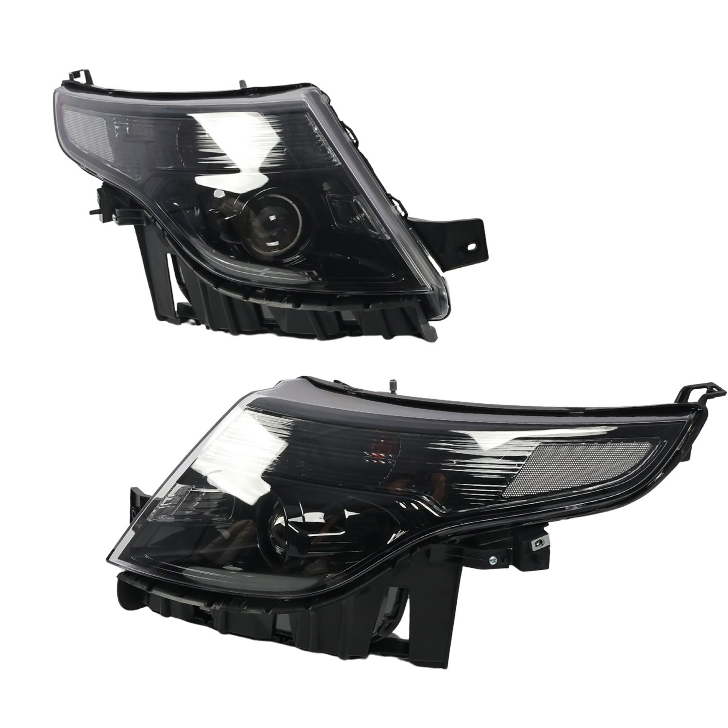 Headlight For 2011-2015 Ford Explorer[Black/Clear]Crystal Corner Projector Lamp