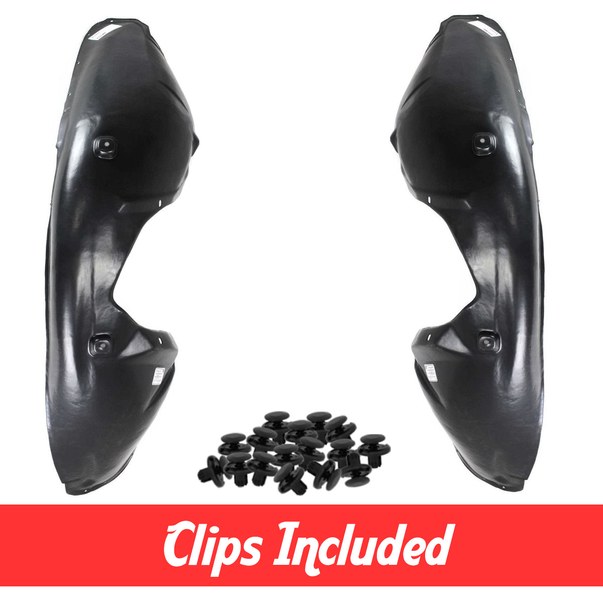 Front Left & Right Fender Liner Set w/ Clips For 2005-2010 Chrysler 300 Charger