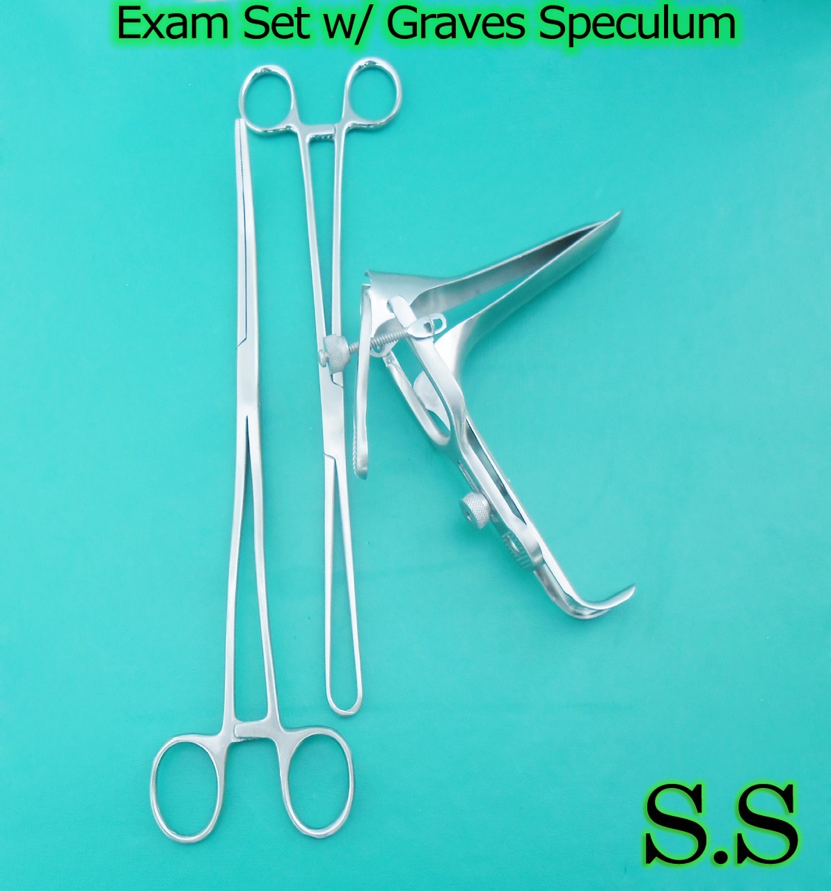 Exam Set w/Graves Speculum Medium Gynecology instruments DS-1210