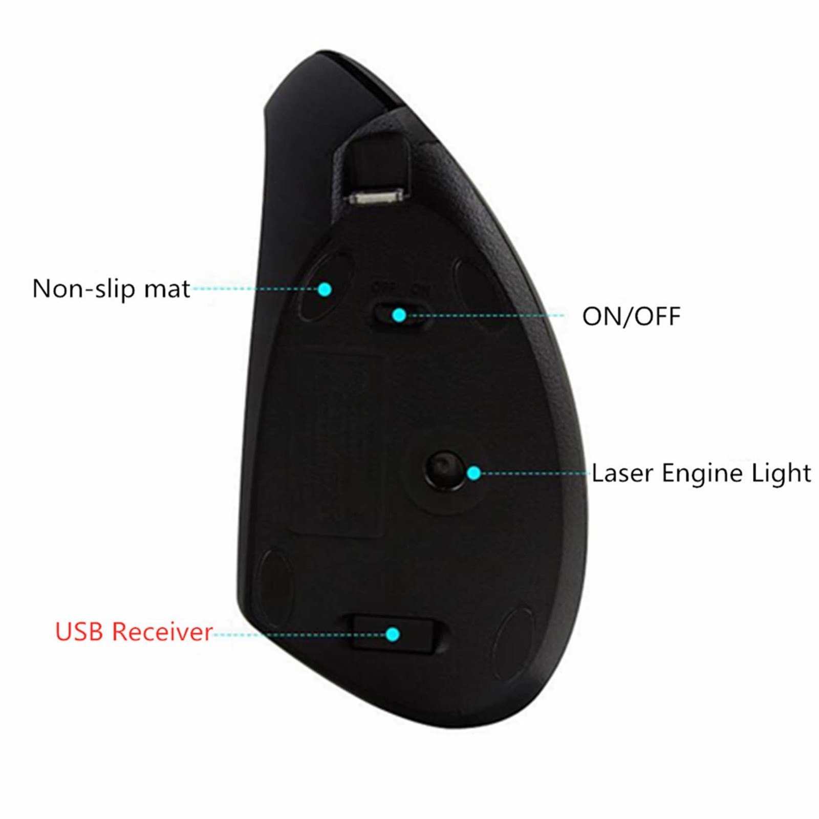 Left Handed Vertical Mouse Wireless Rechargeable Ergonomic