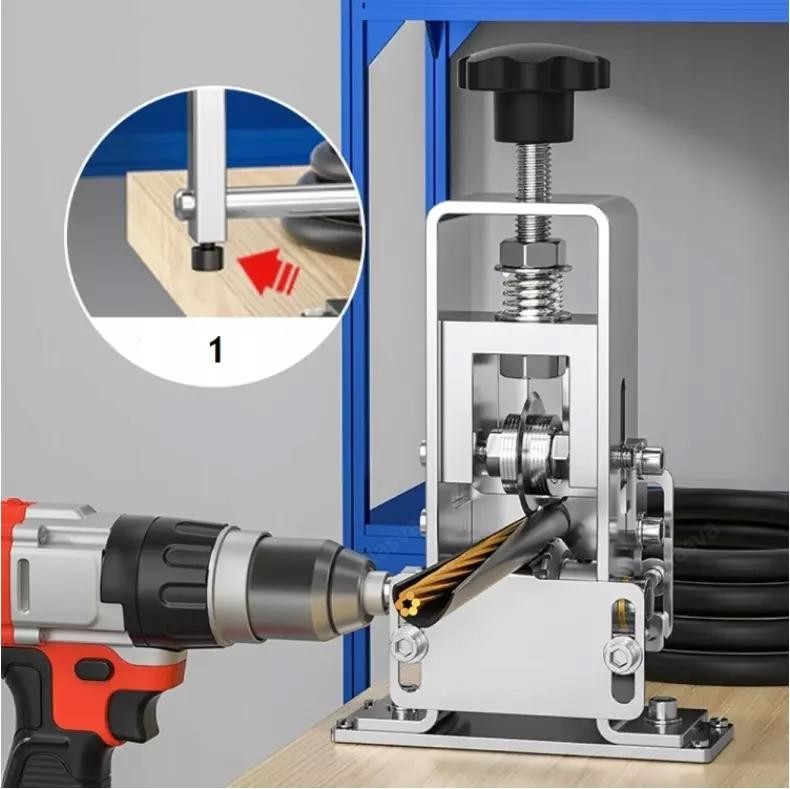 Manual Wire Stripping Machine Portable Cable Stripper 1mm to 25mm Hand Crank US