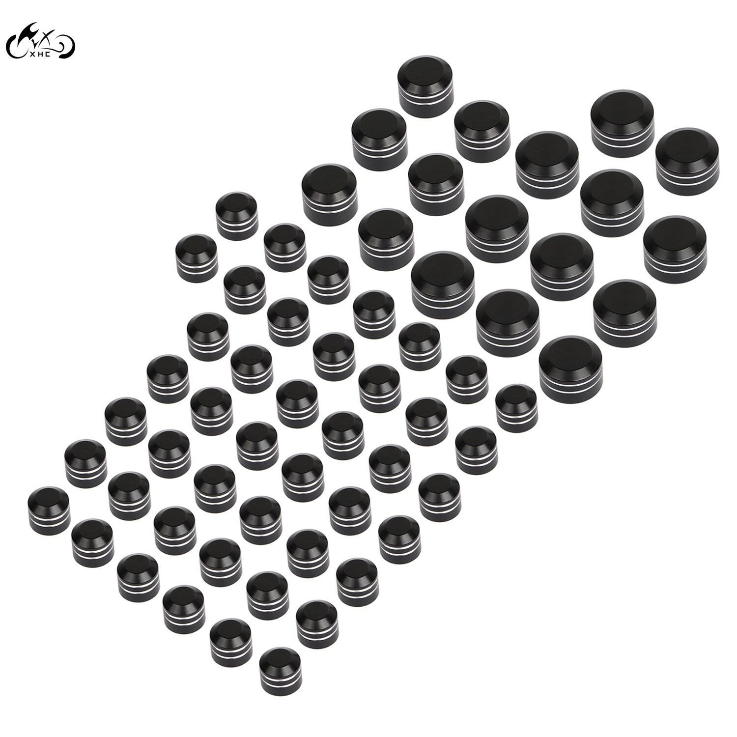 Black Cut Engine Bolt Topper Caps Covers For Harley Road Street Electra Glide US