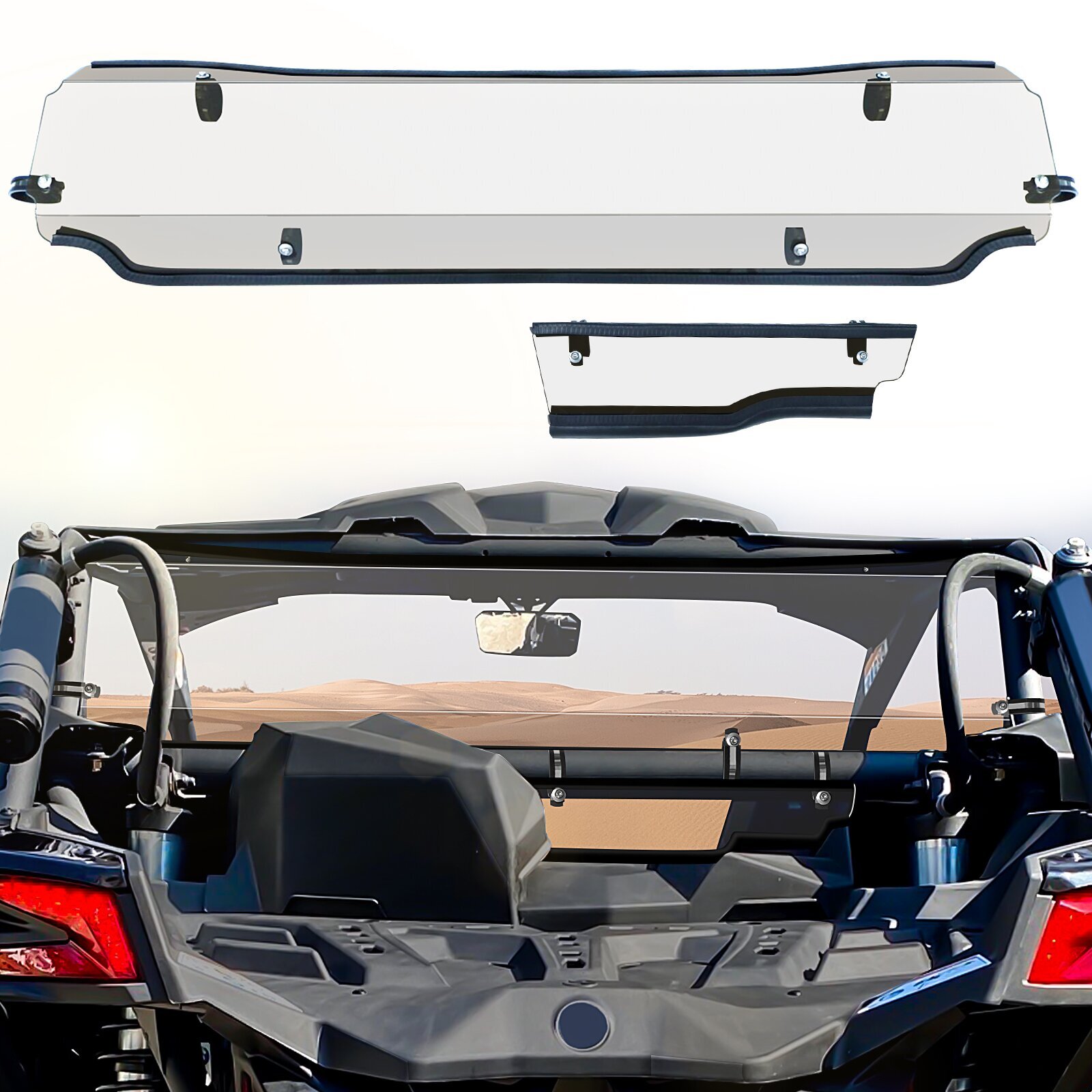 For Can Am Maverick X3/ X3 Max Rear Windshield Window Panel Clear 2017-2025