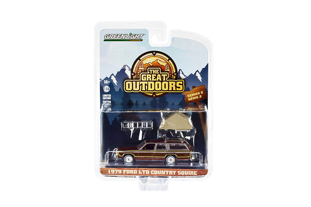 1979 Ford LTD Country Squire Brown Tent Greenlight 1:64 Die-cast Great Outdoors