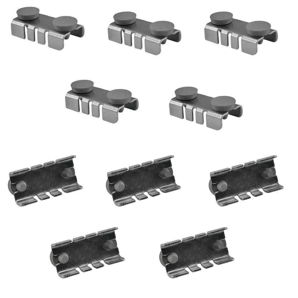 10Pc Center Shelf Rest Clips & Rubber Cushions to Hang Glass Wood Metal Shelves