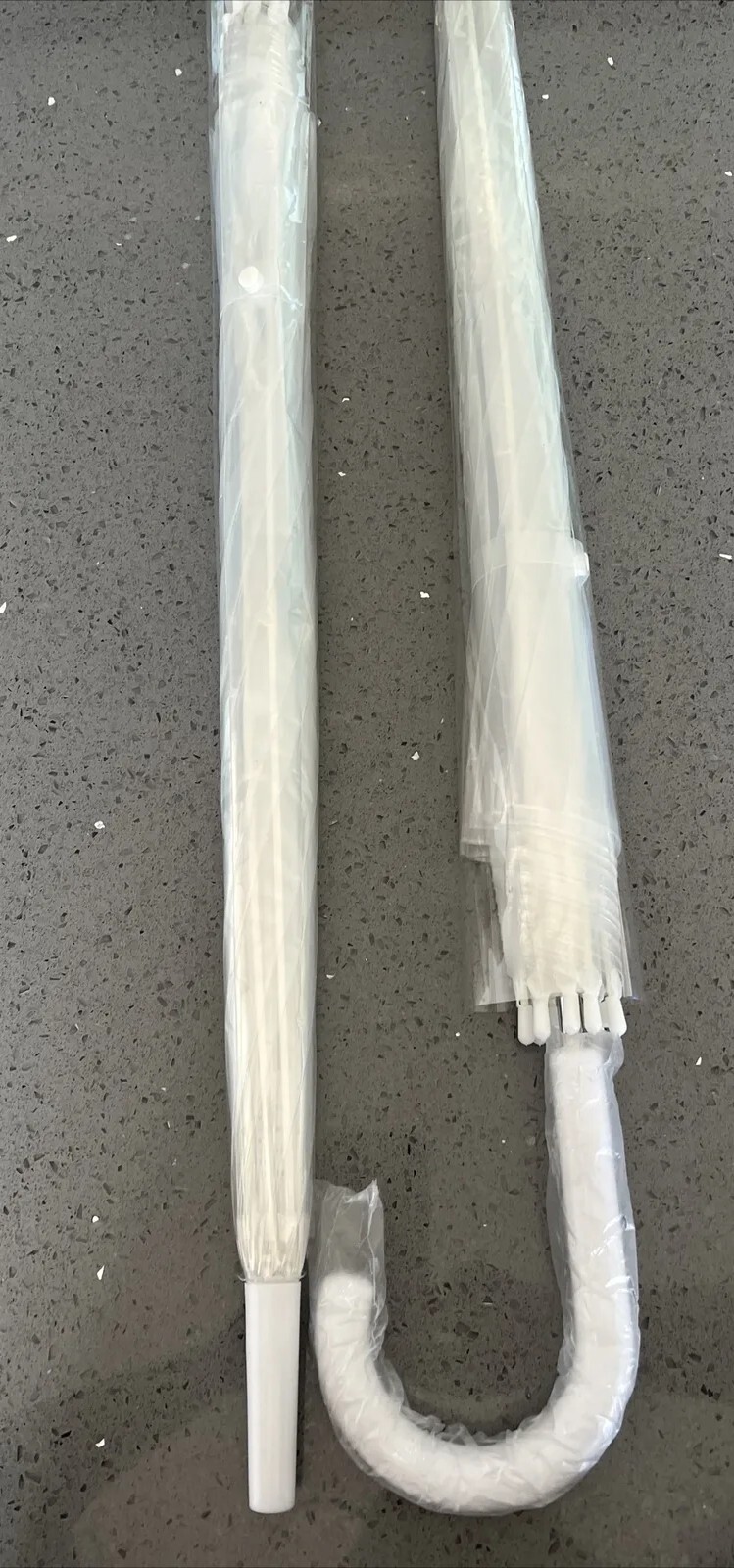 New (2-Pk) Wedding Style Stick Umbrellas Large Canopy Windproof w/ J-Hook Handle