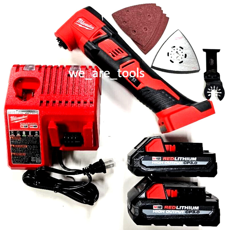 Milwaukee M18 2626-20 Multi-Tool Oscillating, 2) 3.0 High Output Battery,Charger